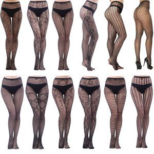 Collant a rete da donna <span class=keywords><strong>taglie</strong></span> <span class=keywords><strong>forti</strong></span>, tinta unita, senza cuciture, jacquard all'uncinetto, con bretelle al ginocchio, a rete, con cavallo aperto, per feste - Product Image 6