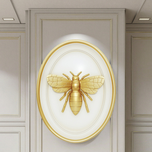 Decorazione Murale Rotonda di Lusso Art Deco a Forma di Ape in Resina Ecologica, Arte per Casa e Ambienti Naturali, per <span class=keywords><strong>Soggiorno</strong></span> e Ingresso - Product Image 4