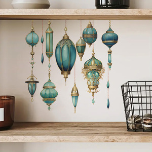 DAMAI Ramadan Wall Stickers Islamic Muslim Wall Decals Eid Mubarak Ramadan Lantern Moon <b>Star</b> Window Decor for Ramadan Suppliers - Product Image 2