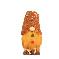 Décoration de Noël Gnome sans visage en forme de bonbon, Poupée en peluche créative Rudolph debout pour fenêtre, Fournitures de décoration