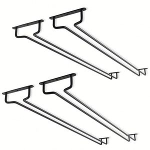 Wall Mounted Decorative Metal Hanging Cabinet Stemware Champagne Wine Cup Glass Rack Holder Storage for <b>Bath</b> Shower - Product Image 3