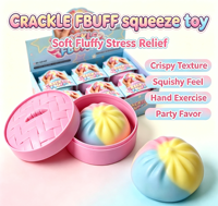 Boîte Mystère Surprise : Jouet Squishy Fbuff Crackle en forme de Boulette Alimentaire, Doux à Presser, Sensoriel Anti-stress, Cadeau