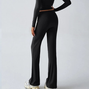 Biểu Tượng Tùy Chỉnh Của Phụ Nữ Phòng Chờ Mặc Phương thức loe Quần Siêu Mềm Rộng Chân Dây Kéo Phương thức Bông Phòng Chờ Mặc Quần Cho Phụ Nữ - Product Image 5