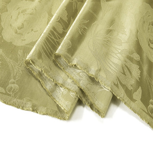 Tissu de soie Jacquard Satin 70% lin 30% soie <span class=keywords><strong>Vintage</strong></span> or clair grande branche tissu de soie lin mélangé - Product Image 5