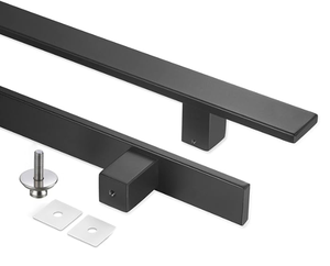 Manija de puerta de empuje de acero inoxidable 304 de grado comercial de alta resistencia/manija de puerta de Granero/tiradores de vidrio, acabado negro mate - Product Image 3