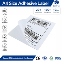 Papier autocollant sans bois A4, blanc, feuilles entières, pour l'impression d'étiquettes d'emballage de produits, de codes-barres et d'adresses