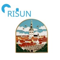 Cadeaux de voyage personnalisés « J'aime l'Estonie » : drapeau, oiseau, tissu traditionnel, souvenirs d'Estonie de Tallinn, aimant, broche, épingle, badge – Vente en gros