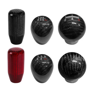 Carbon Fiber Gear Shift Knob Universal Manual Automatic Transmission Ergonomic Round Ball Shape Car <b>Interior</b> <b>Accessory</b> - Product Image 3