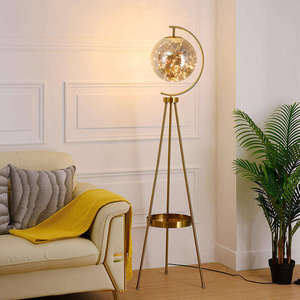 Lampe sur pied LED nordique de luxe moderne dorée avec <span class=keywords><strong>boule</strong></span> de verre pour salon, idéale pour la décoration intérieure - Grande Vente - Product Image 4