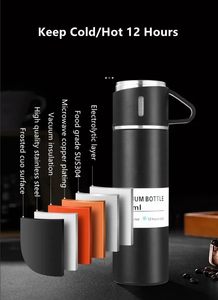 Juego de Regalo de Navidad, Termo de Acero Inoxidable de 500 ml, 3 Piezas, para Viajes al Aire Libre, para Café, Té, Agua, con 2 Tazas - Product Image 5