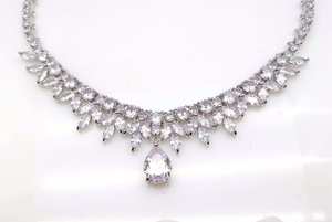 Collar de tenis de plata 925 con moissanita de múltiples formas, piedras blancas transparentes, elegante joyería de moda para bodas y fiestas. - Product Image 4