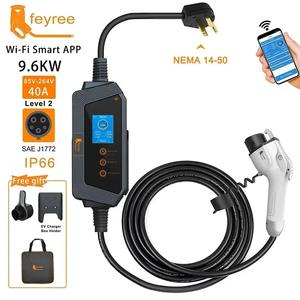Chargeur de voiture électrique portable feyree Type 1 9,6 kW avec application WIFI, support de chargeur, monophasé pour la recharge extérieure des voitures électriques - Product Image 1