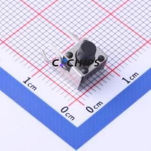 TC-6615-7-260G Tactile Switch Bent Lead Through Hole-4P,6x6mm Switch Single Pole Single Throw Round Button 2.6N Right Angle - Product Image 1