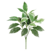 Bouquet de 7 Fourches de Feuilles Vertes Artificielles en Soie, Tiges de Plantes Vertes Fauxes pour Mur Végétal et Fournitures d'Arrangements Floraux