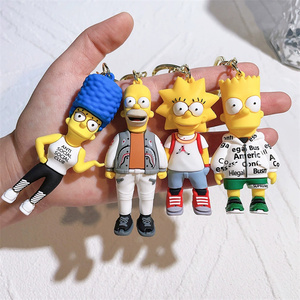 Llavero de silicona de dibujos animados de los Simpson, adorable colgante de peluche, accesorio para bolso y llavero - Product Image 4