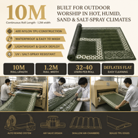 Tapis de prière autoportant grande capacité, facile à nettoyer, imperméable, gonflable, séchage rapide, enroulable et à déploiement rapide pour l'extérieur