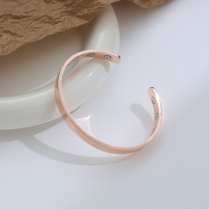 Magnetic Cuff <b>Bracelet</b> <b>Copper</b> Alloy Unisex Open Design Gift Jewelry Rose Gold Silver Yellow Tone - Product Image 3