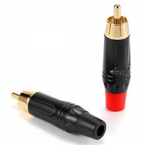 Conector RCA Phono de 6 mm, enchapado en oro, para audio y video, con orificio pasante y aislamiento rojo - Product Image 2