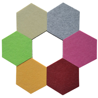 Panneaux muraux décoratifs durables en feutre hexagonal Panneau insonorisant Panneaux acoustiques PET insonorisés en fibre de polyester