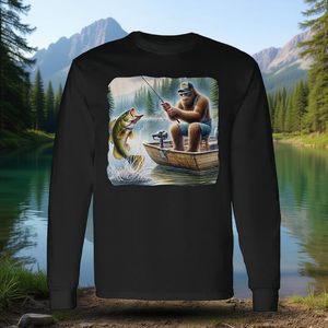 Camiseta de manga larga para pescador de lubina de verano Bigfoot Fishing Sasquatch - Product Image 3