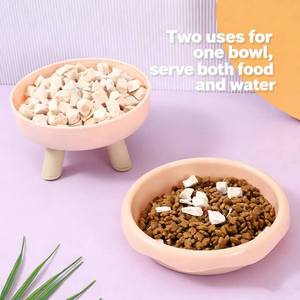 Nieuw product milieuvriendelijke plastic voederbak met vier poten, afneembaar donutvormig ontwerp, origineel verpakt, voor katten (voer en water) - Product Image 4