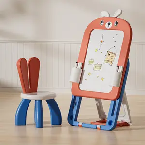 Mainan menggambar doodle mini papan magnet berdiri menggambar mainan menggambar buku hapus kering kuda-kuda ajaib dapat dilipat