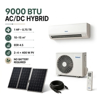Climatiseur solaire DC 24V 48V 9000-36000 BTU hors réseau, onduleur split, refroidissement et chauffage extérieur pour maison et villa