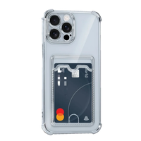 Casing Kartu Pelindung Lunak Transparan Anti Benturan untuk iPhone 16 15 14 13 12 Mini 11 Pro X XR Xs Max 7 8 Plus 16e