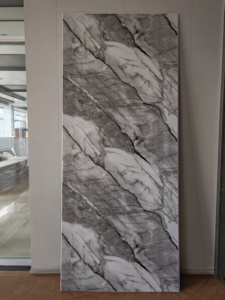 Panneau mural de douche en PVC marbre blanc doré 1/1,2 m, qualité supérieure, imperméable, finition UV, panneau décoratif pour salle de bain - Product Image 3