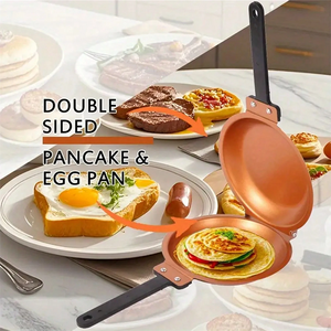 <span class=keywords><strong>Padella</strong></span> per Pancake a Doppia Faccia Pieghevole Antiaderente, Piastra per Pancake Reversibile - Product Image 2