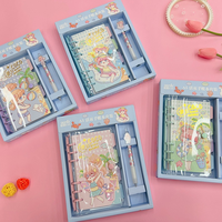Handbuch Kinder Notizen Briefpapier High Color Value Set Geschenk box Transparent Neue Lose blatt Niedliche Leder Promotion