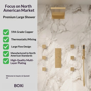 Cross-border Luxurious 22-inch Concealed Constant Temperature Four-function Rain Body Spray Brushed <b>Shower</b> BXW-025 Concealed - Product Image 3