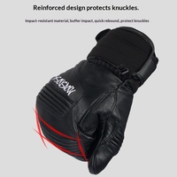 Gants de ski en cuir pour hommes adultes, coupe-vent, imperméables, rembourrés, chauds, résistants à l'abrasion, respirants, pour l'extérieur