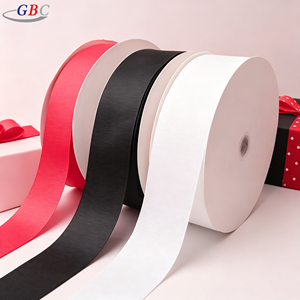 Pita Grosgrain 5cm Warna Solid Tersedia, untuk Kemasan Kotak Kado Kue Bunga, Perlengkapan DIY - Product Image 1