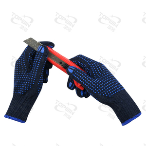 Gants de travail de sécurité de travail tricotés en coton à pois en PVC Gant industriel à prix d'usine - Product Image 4