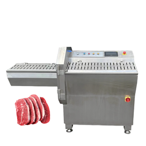 Trancheuse automatique de viande cuite, machine à trancher la viande commerciale, machine à découper la viande en acier inoxydable 304 pour le bœuf, le poulet, les saucisses - Product Image 1