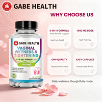 Capsules OEM sous marque privée pour le resserrement vaginal 1400mg 60 unités 5 en 1 : hydratation, lubrification, soulagement de la sécheresse pour femmes, personnalisables