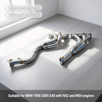 Collecteur d'échappement en acier inoxydable personnalisé LK, tuyaux d'échappement, système cat-back à quatre sorties, performance pour BMW E46 N42 M54 1996-2005
