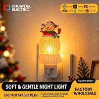 Veilleuse LED Globe Bonhomme de Neige de Noël en ABS, Rotative à 360°, Lumière Douce Blanche Chaude pour Chevet, Décoration de Noël et de Fêtes à Domicile
