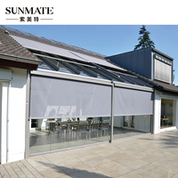 Stores à enroulement motorisés électriques intelligents Sunmate, occultants, avec moteur tubulaire en aluminium, télécommande, batterie au lithium, design moderne