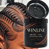 Gel Kepang Rambut Grosir 16oz, Gel Rambut Tidak Berminyak dengan Kilau Jernih, Pengontrol Ujung Rambut Daya Rekat Kuat untuk Kepang, Twist, dan Locs, Label Pribadi