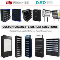 TERMEIN Custom America Vitrine à cigarettes en métal noir haute capacité pour magasin de proximité avec poussoirs à ressort