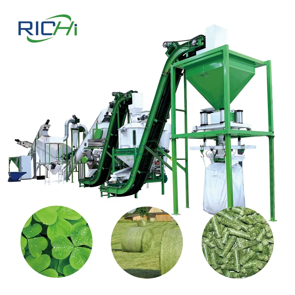 Kosteneffectieve 1-30 T/h Stro Pellet Maken Machine Lijn Voor Alfalfa Gras Maïs Steel Hennep