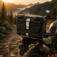 Boîte à bagages arrière pour moto en acier inoxydable modèle X 45L, vente en gros d'usine, boîte de rangement étanche pour les voyages