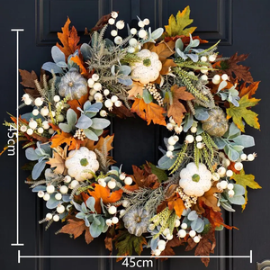 Venta Directa de Fábrica, Guirnalda de Plástico con Hojas de Arce y Calabaza para Decoración de Otoño y Acción de Gracias, 40/45cm - Product Image 6