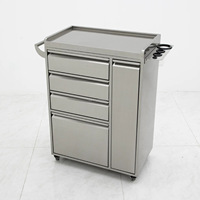 Chariot de Salon en Acier Inoxydable Jincheng, Chariot de Rangement pour Beauté, 4 Tiroirs, Rails Silencieux, Anti-traces de Doigts, Utilisé dans les Salons de Coiffure