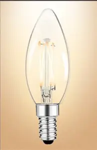 Светодиодная винтажная лампа Эдисона Candelabra C35/C35L-6W Светодиодная лампа накаливания свечи, замена 60W, E14 Base, прозрачный теплый белый 2700K, 120V AC