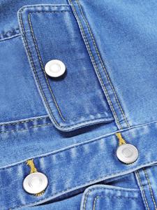 Women's Custom Made <b>Cropped</b> <b>Denim</b> <b>Jacket</b> Full Sleeve Button Plain Custom Made Wholesale Regular Breathable Women <b>Denim</b> <b>Jackets</b> - Product Image 3