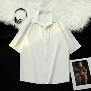 <span class=keywords><strong>Camicia</strong></span> estiva Casual da <span class=keywords><strong>uomo</strong></span> a maniche corte da <span class=keywords><strong>uomo</strong></span> <span class=keywords><strong>camicia</strong></span> ampia tinta unita taglia grande - Product Image 5