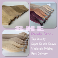 Venta al por mayor de fábrica SDD Flat K Tips Extensiones de cabello humano en Honey Blonde 18in 20in 22in Listo Stock Entrega rápida